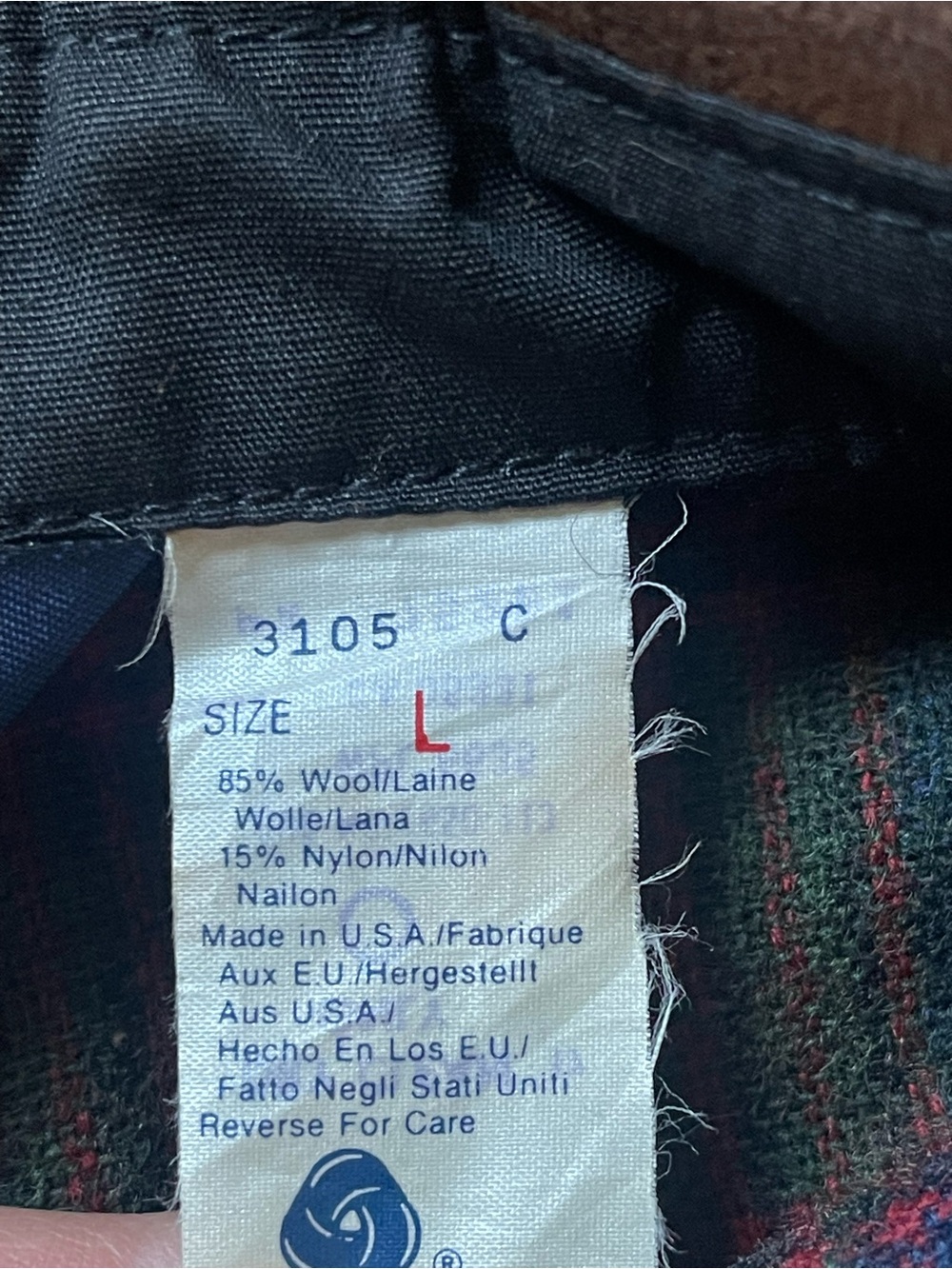 Vintage Woolrich Plaid Wool Shirt Jacket/Flannel with Brown Elbow Patches - Picture 6 of 8